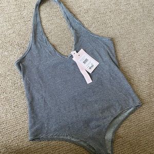 Halter v-neck bodysuit